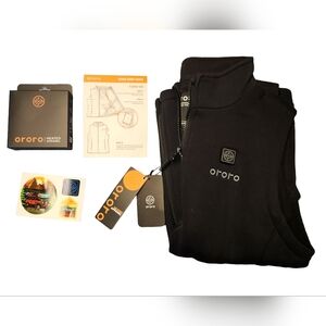 NWT Ororo Women Black 4 Zone Heated Vest + Batt + Charger, Machine Washable Sz S